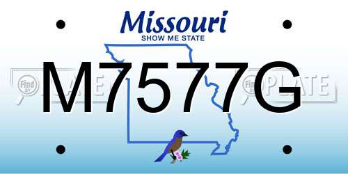 M7577G Missouri License Plate