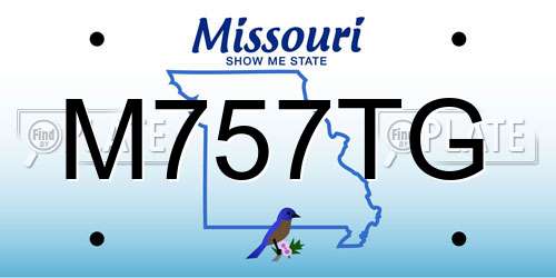 M757TG Missouri License Plate