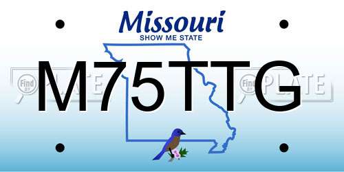 M75TTG Missouri License Plate