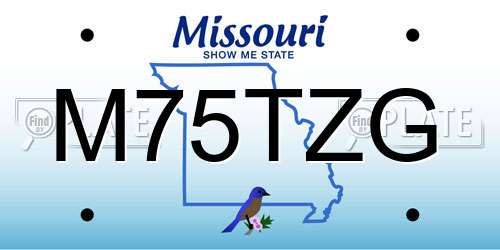 M75TZG Missouri License Plate