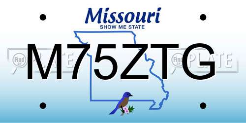 M75ZTG Missouri License Plate