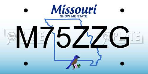 M75ZZG Missouri License Plate