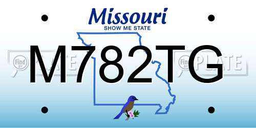 M782TG Missouri License Plate