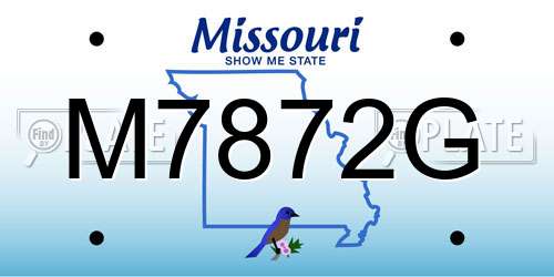 M7872G Missouri License Plate
