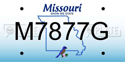 M7877G Missouri License Plate
