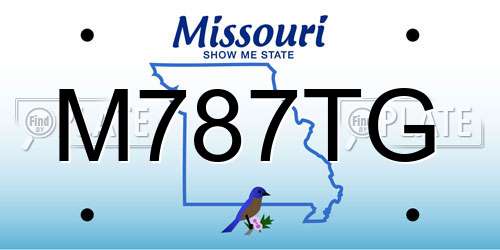 M787TG Missouri License Plate