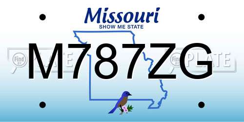 M787ZG Missouri License Plate