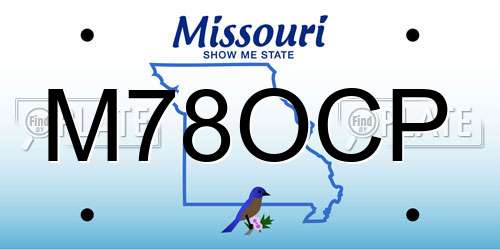 M78OCP Missouri License Plate