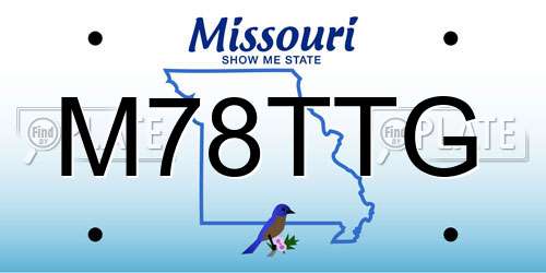 M78TTG Missouri License Plate