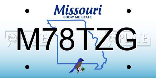 M78TZG Missouri License Plate