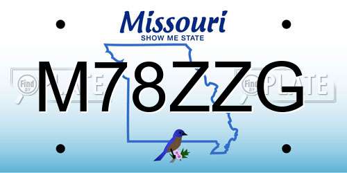 M78ZZG Missouri License Plate