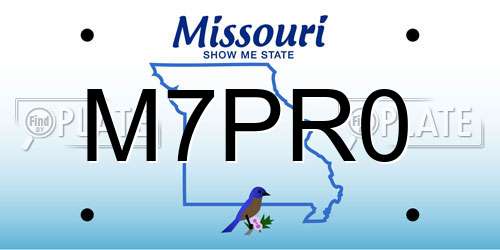 M7PR0 Missouri License Plate