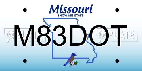 M83DOT Missouri License Plate