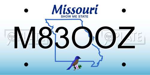 M83OOZ Missouri License Plate