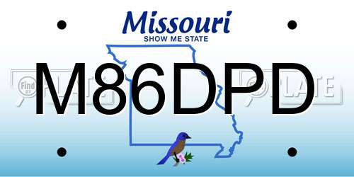 M86DPD Missouri License Plate