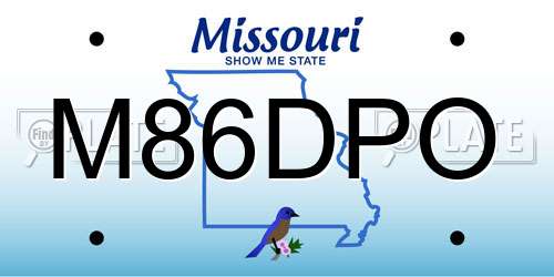M86DPO Missouri License Plate