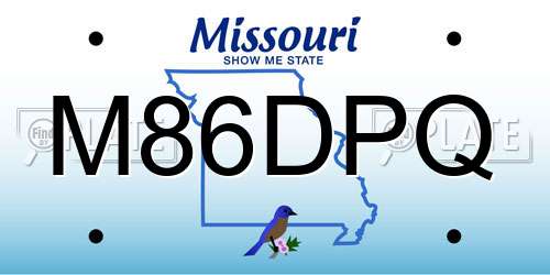 M86DPQ Missouri License Plate