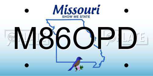 M86OPD Missouri License Plate