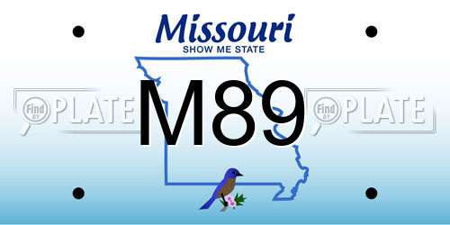 M89 Missouri License Plate