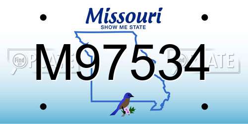 M97534 Missouri License Plate