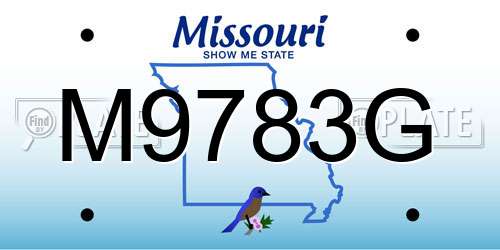 M9783G Missouri License Plate