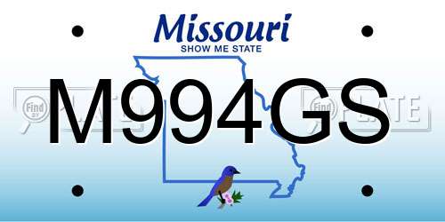M994GS Missouri License Plate