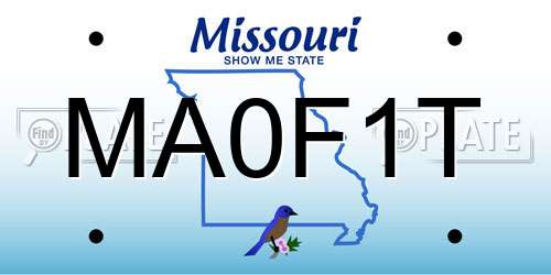 MA0F1T Missouri License Plate