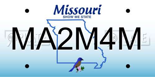 MA2M4M Missouri License Plate