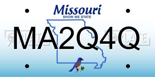 MA2Q4Q Missouri License Plate
