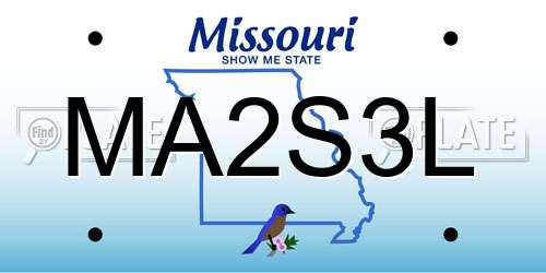 MA2S3L Missouri License Plate