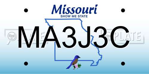 MA3J3C Missouri License Plate