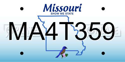 MA4T359 Missouri License Plate