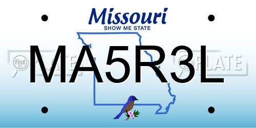 MA5R3L Missouri License Plate