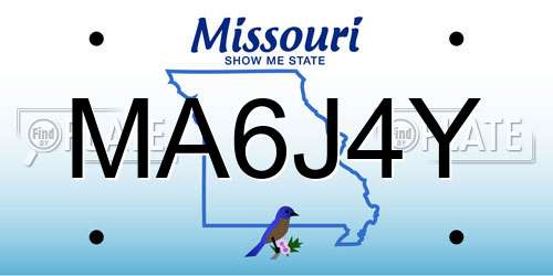 MA6J4Y Missouri License Plate