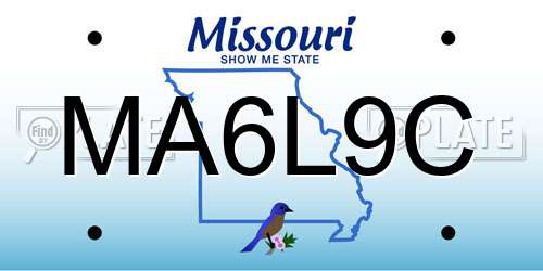 MA6L9C Missouri License Plate