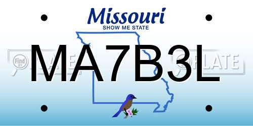 MA7B3L Missouri License Plate