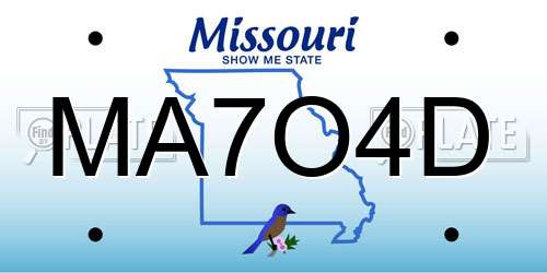 MA7O4D Missouri License Plate