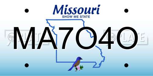 MA7O4O Missouri License Plate
