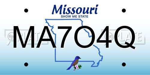 MA7O4Q Missouri License Plate
