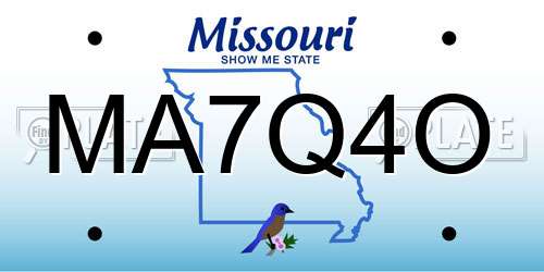 MA7Q4O Missouri License Plate