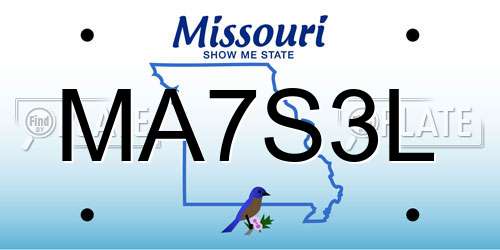 MA7S3L Missouri License Plate