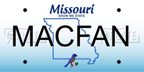 MACFAN Missouri License Plate