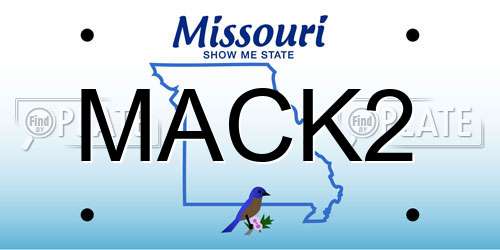 MACK2 Missouri License Plate