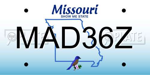 MAD36Z Missouri License Plate