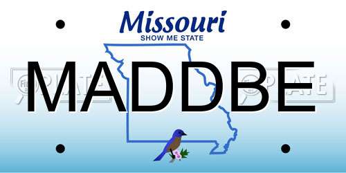 MADDBE Missouri License Plate