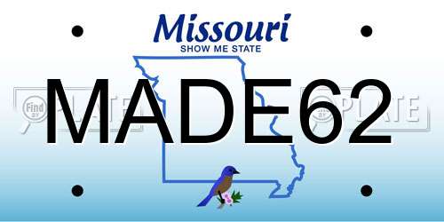 MADE62 Missouri License Plate