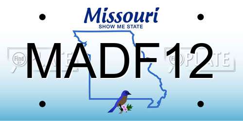 MADF12 Missouri License Plate