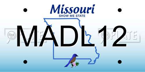 MADL12 Missouri License Plate