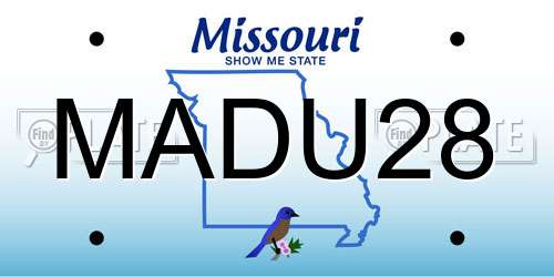 MADU28 Missouri License Plate