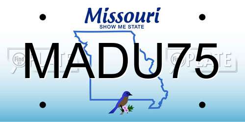 MADU75 Missouri License Plate
